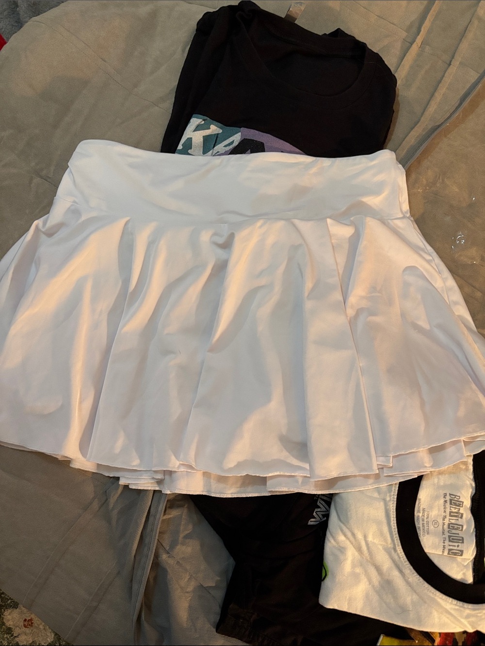 Classic White Circle Skater Swim Skirt with Flared Hem